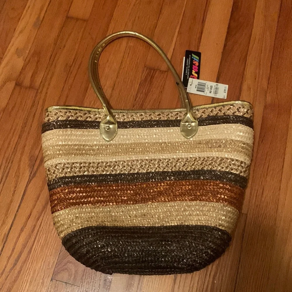 Style and Co Straw Tote - Picture 1 of 8